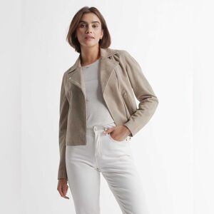 NWT Quince 100% Suede Biker Jacket